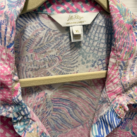 Lilly Pulitzer lagoon linen shirt dress - Picture 2 of 6